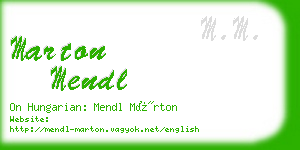 marton mendl business card